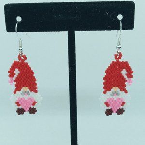 Valentine Gnome Earrings with Heart